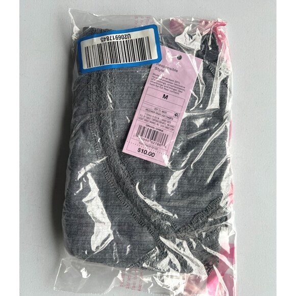 Wild Fable Women's Lace Trim Tiny Tank Top Heather Gray M - Picture 2 of 3